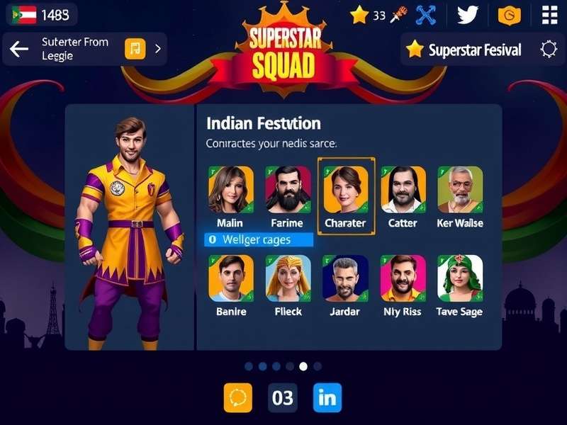 Superstar Squad gameplay screenshot showing character selection
